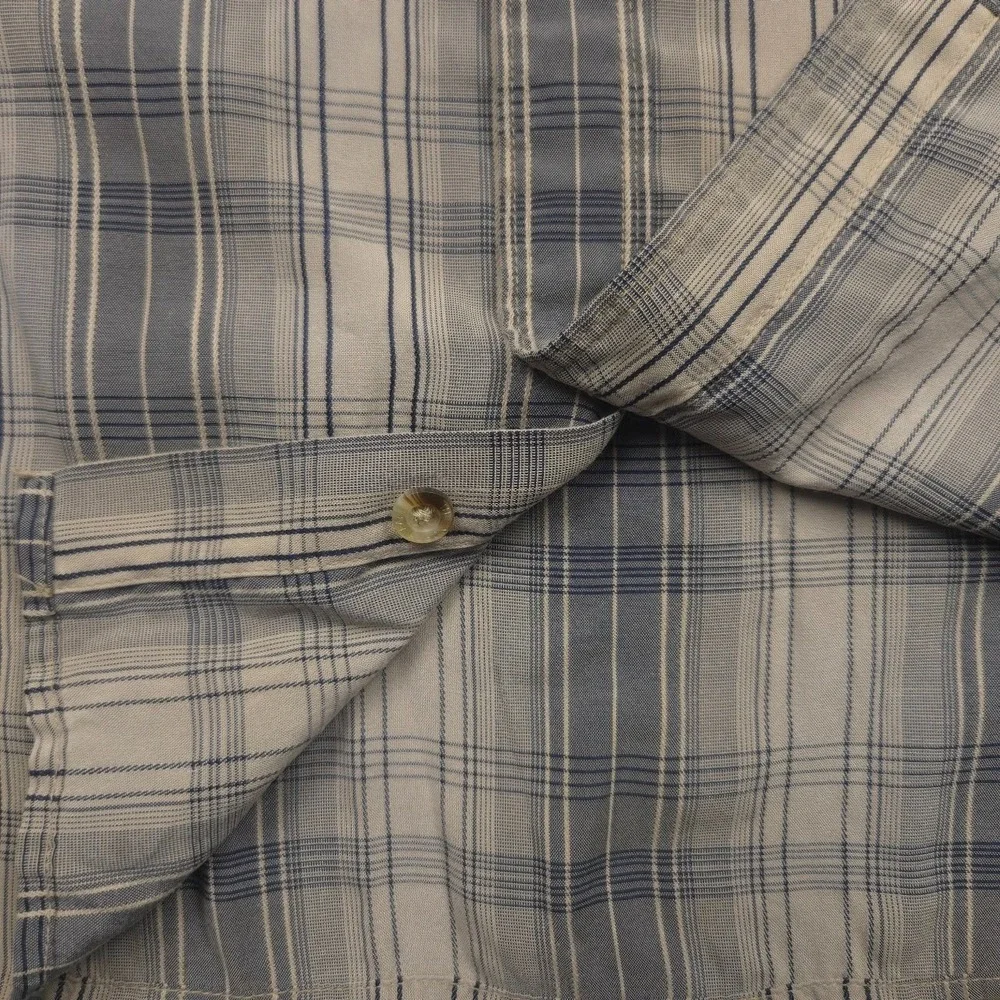 The North Face Mens M Plaid Button Shirt Modal Blend Hidden Zip Pocket